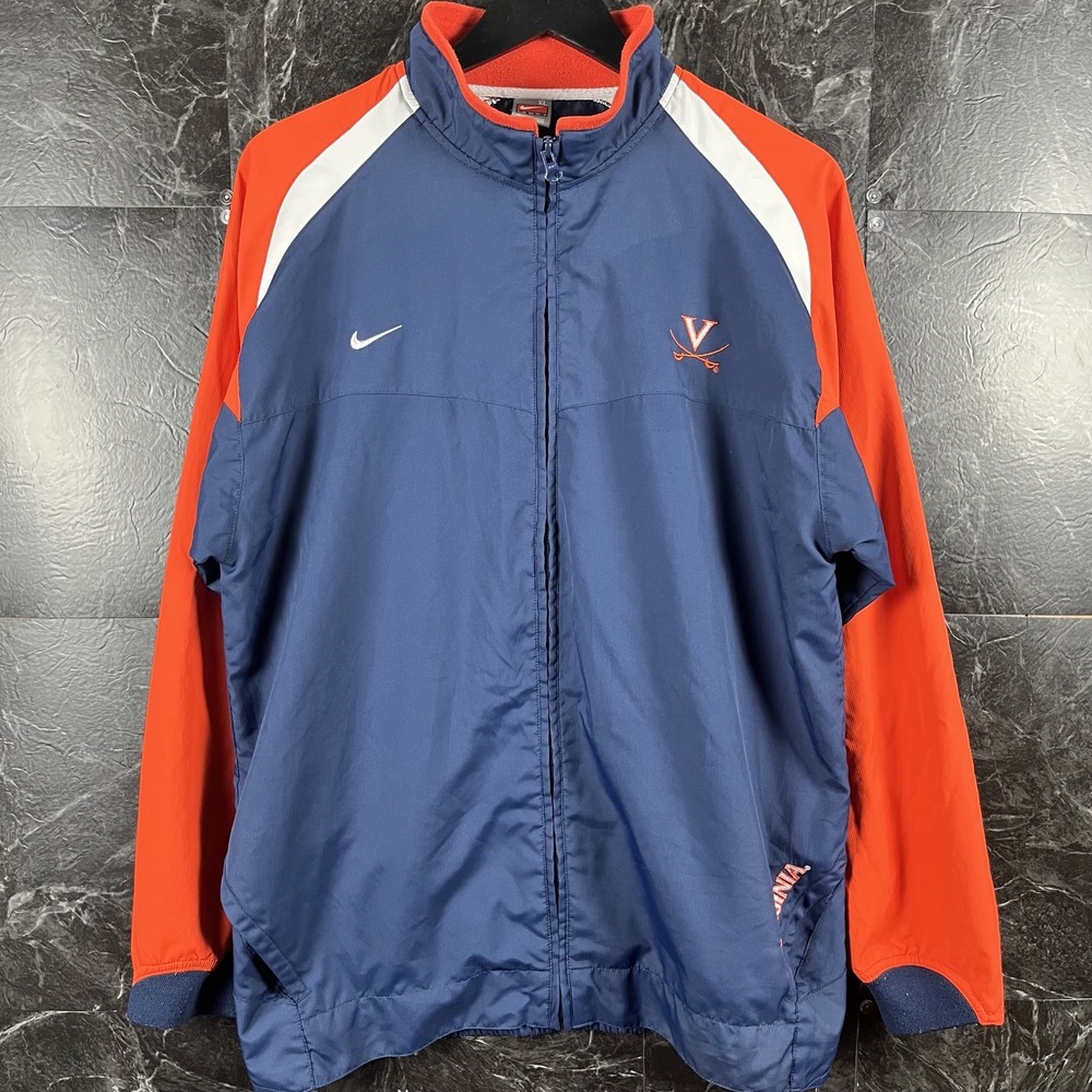 Nike Men's Blue Team Vtg Cavaliers UVA Track Jacket XL -Flaws